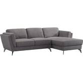 Beckett Sectional Sofa w/ Right Facing Chaise in Gray Fabric