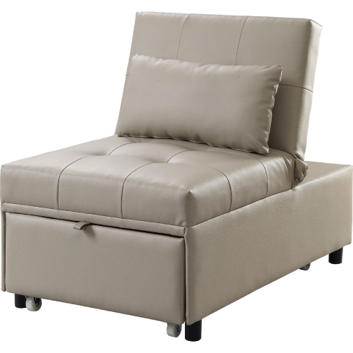 Hidalgo Sofa Bed Accent Chair in Beige Leatherette