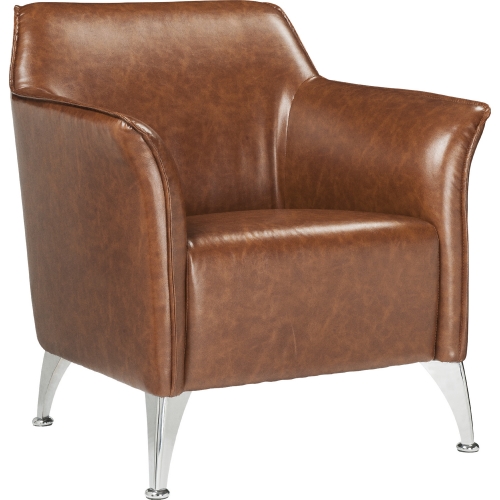 Teague Accent Chair in Brown Leatherette