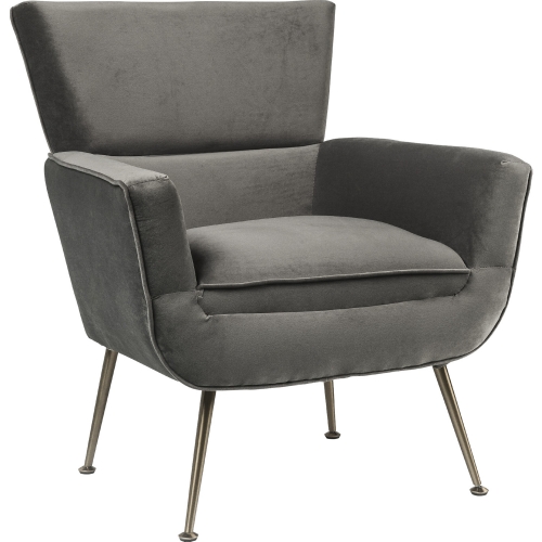 Varik Accent Chair in Gray Velvet