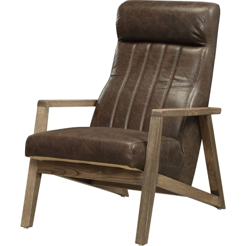 Emint Accent Chair in Distressed Chocolate Brown Top Grain Leather