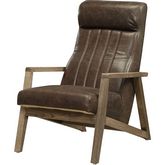 Emint Accent Chair in Distressed Chocolate Brown Top Grain Leather