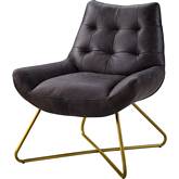 Dhalsim Accent Chair in Antique Ebony Top Grain Leather