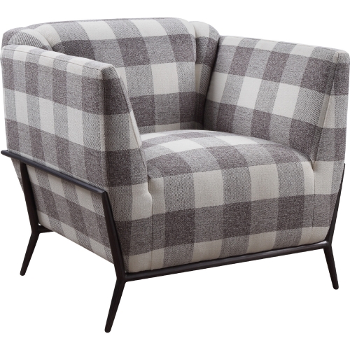 Niamey II Accent Chair in Pattern Fabric & Metal