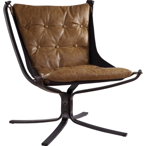 Carney Accent Chair in Coffee Top Grain Leather