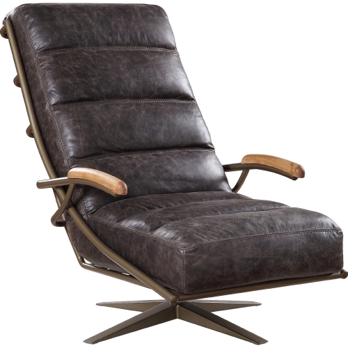 Ekin Swivel Accent Chair in Morocco Top Grain Leather