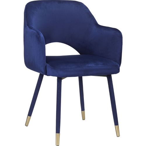 Applewood Accent Chair in Ocean Blue Velvet & Gold