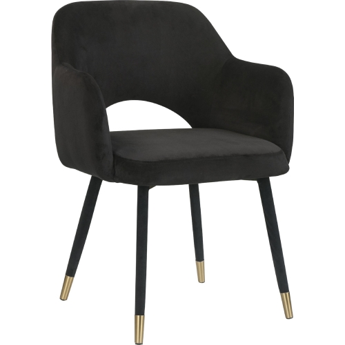 Applewood Accent Chair in Black Velvet & Gold