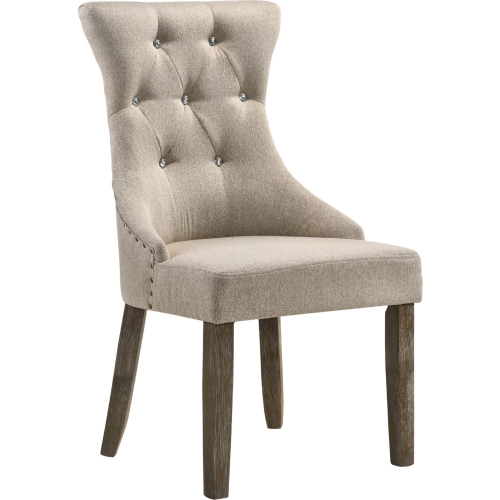 Gabrian Dining Arm Chair in Fabric & Reclaimed Gray (Set of 2)