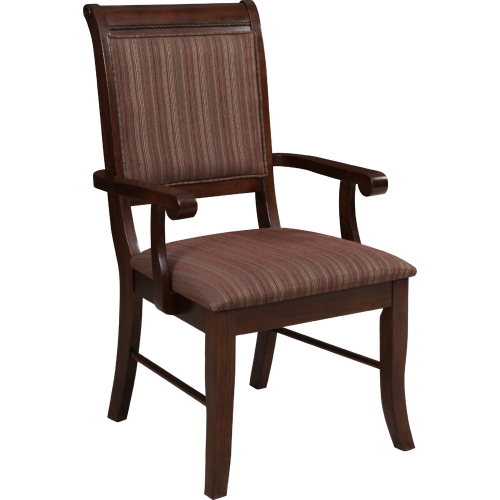 Mahavira Dining Arm Chair in Fabric & Espresso (Set of 2)