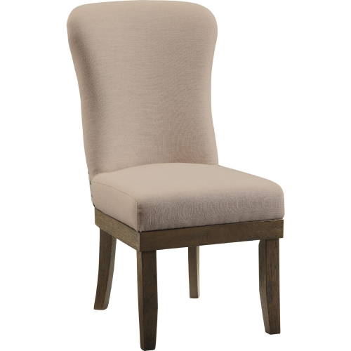 Landon Dining Chair in Beige Linen & Salvage Brown (Set of 2)