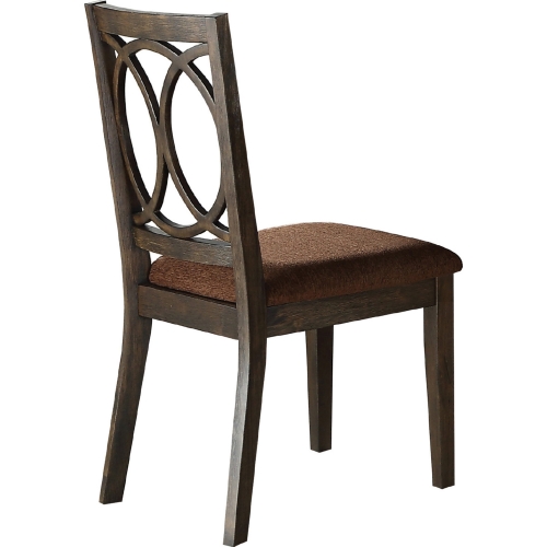 Jameson Dining Chair in Espresso & Brown Fabric (Set of 2)