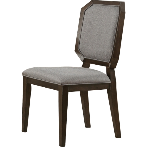 Selma Dining Chair in Gray Fabric & Tobacco (Set of 2)