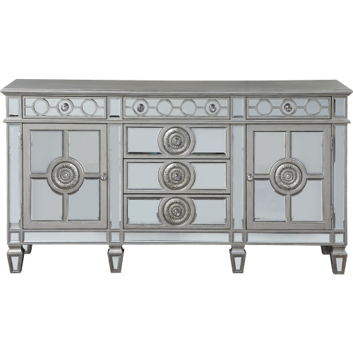 Varian 68" Server in Antique Platinum & Mirror