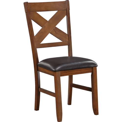 Apollo Dining Chair in Espresso Leatherette & Walnut (Set of 2)