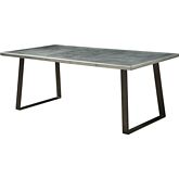 Kaylia 78" Dining Table in Aluminum & Gunmetal