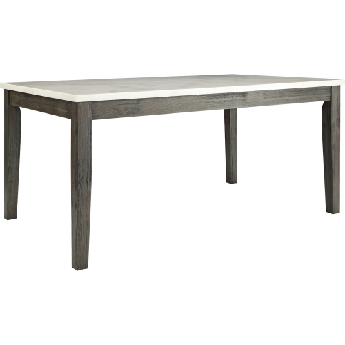 Merel 64" Dining Table in White Marble & Gray Oak