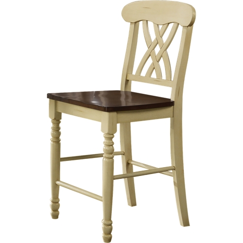 Dylan Counter Height Dining Chair in Buttermilk & Oak (Set of 2)