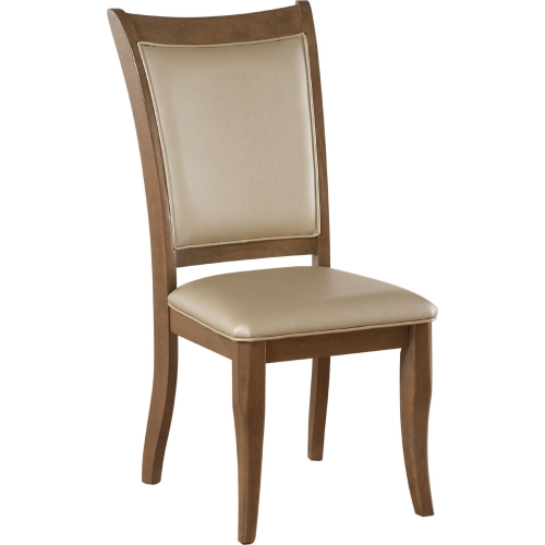 Harald Dining Chair in Beige Leatherette & Gray Oak (Set of 2)