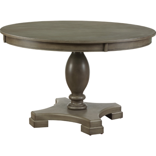 Waylon 48" Pedestal Dining Table in Gray Oak