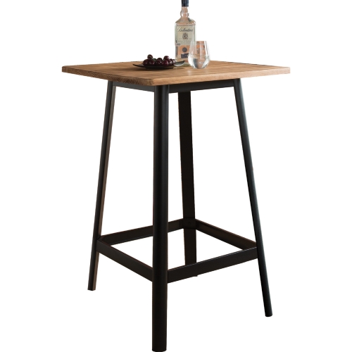 Jacotte 27" Bar Table in Natural Pine & Black Steel