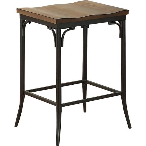 Jalisa Counter Stool in Walnut & Black Metal (Set of 2)