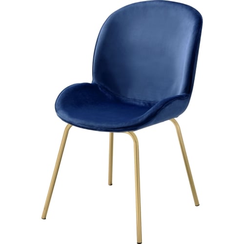 Chuchip Dining Chair (Set of 2) in Blue Velvet & Gold