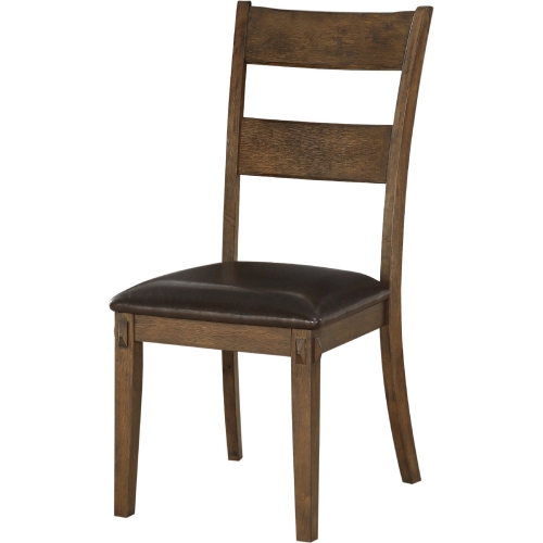 Nabirye Dining Chair in Leatherette & Dark Oak (Set of 2)