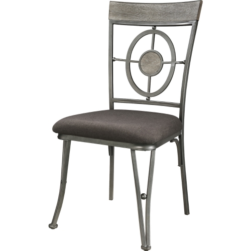 Landis Dining Chair in Fabric & Gunmetal (Set of 2)