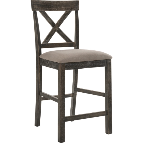 Martha II Counter Dining Chair in Tan Linen & Weathered Gray (Set of 2)