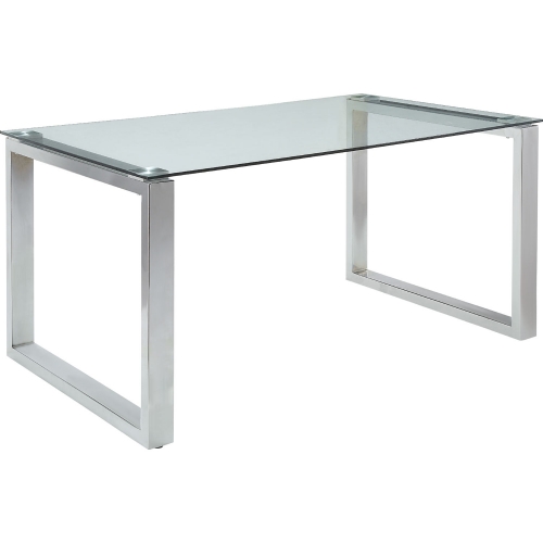 Abraham 60"Dining Table in Glass & Chrome