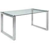 Abraham 60"Dining Table in Glass & Chrome