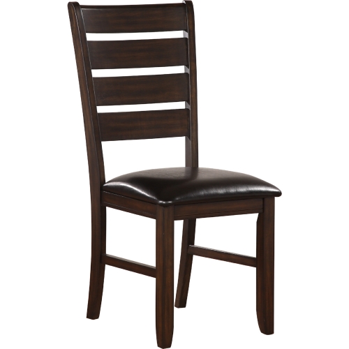 Urbana Dining Chair in Black Leatherette & Espresso (Set of 2)