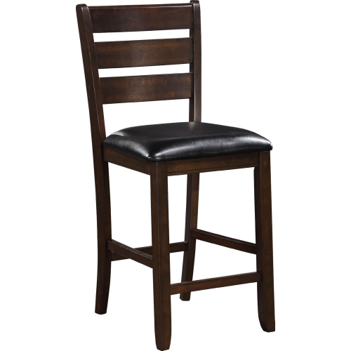 Urbana Counter Dining Chair in Black Leatherette & Espresso (Set of 2)