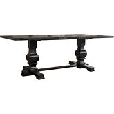 Morland 88" Dining Table w/ Double Pedestal in Vintage Black