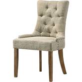 Yotam Dining Chair in Beige Fabric & Salvaged Oak Finish (Set of 2)