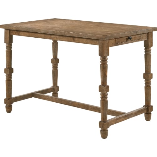 Farsiris 55" Counter Height Dining Table in Weathered Oak Finish