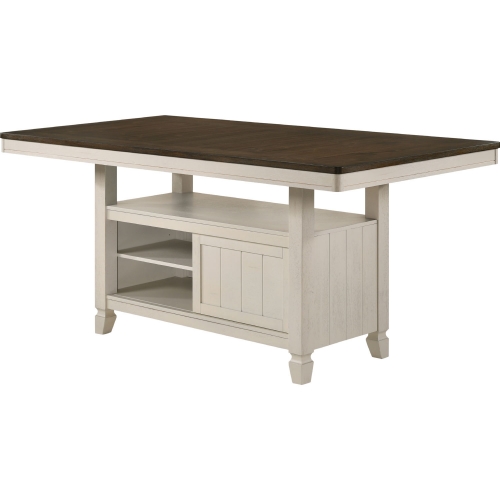 Tasnim 78" Counter Height Dining Table in Oak & Antique White