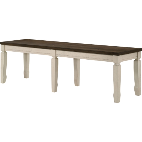 Fedele Bench in Weathered Oak & Cream Finish