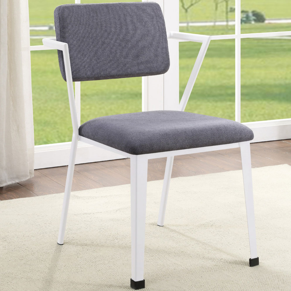 Acme Cargo Counter Height Chair (Set of 2), Gray Fabric & White