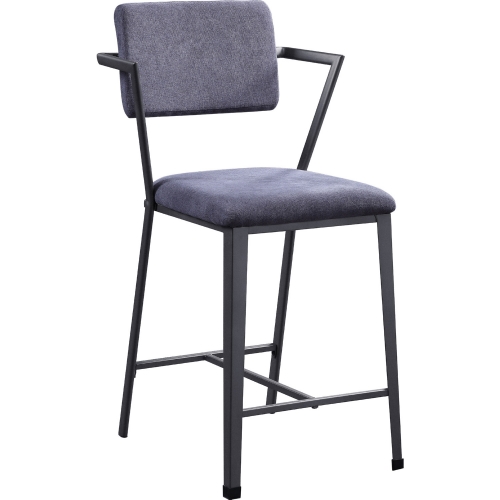 Cargo Counter Height Dining Chair in Fabric & Gunmetal (Set of 2)