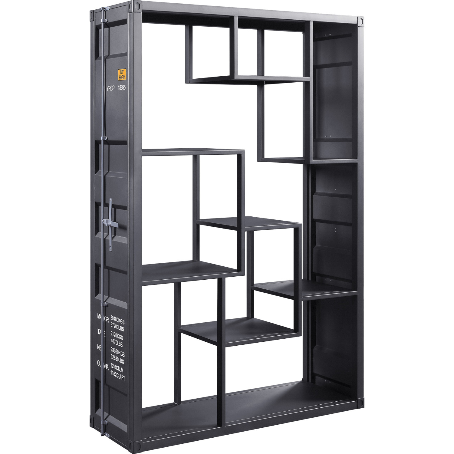 Acme 77908 Cargo Bookcase In Gunmetal Metal