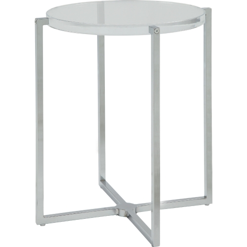 Leora Side Table in Clear Acrylic & Chrome