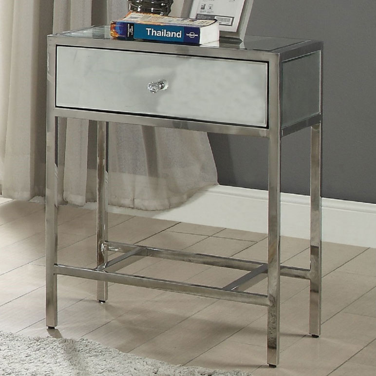 Acme 80555 Weigela Coffee Table - Mirrored & Chrome - 18 x 48 x 24 in.