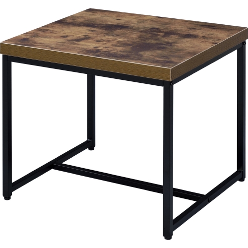 Bob End Table in Weathered Oak & Black Metal