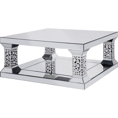 Kachina Mirrored Coffee Table with Faux Diamond Crystals