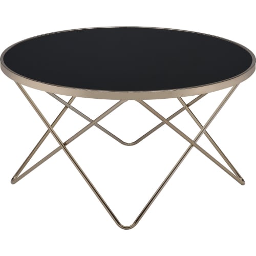 Valora Coffee Table in Black Glass & Champagne