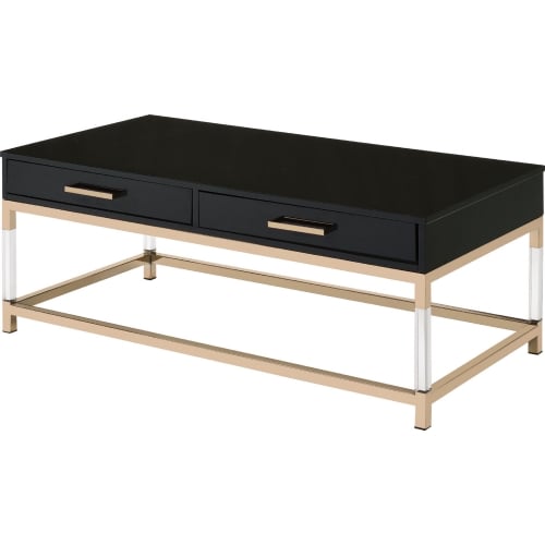 Adiel Coffee Table in Black & Gold Metal