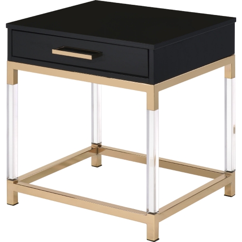 Adiel End Table in Black & Gold Metal