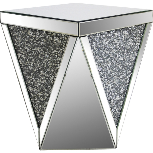 Noralie End Table in Mirrored Finish w/ Acrylic